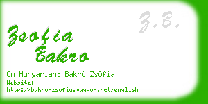 zsofia bakro business card