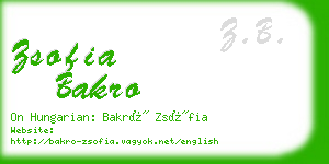 zsofia bakro business card